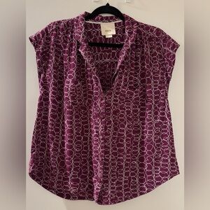 Anthropologie Maeve Plum Blouse - Medium - Retro Twee Indie Artsy
